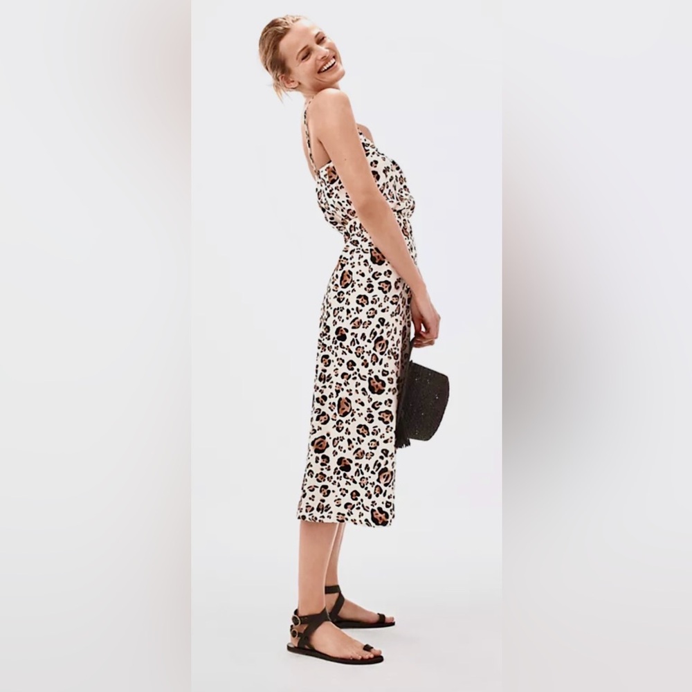 Anthropologie Corey Lynn Calter leoaprd print Arabella midi dress